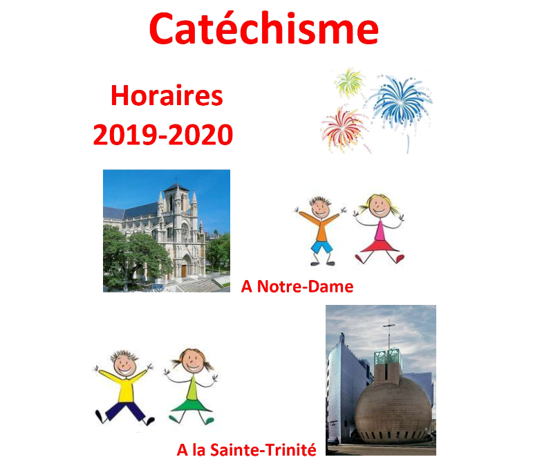 Catéchisme – informations et horaires 2019-2020