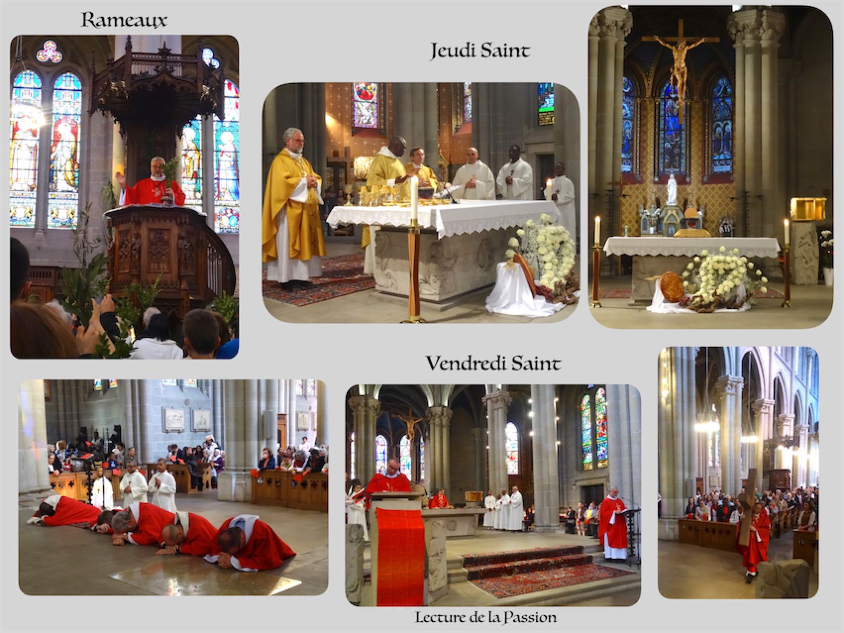 Messes des Rameaux du 14 avril, Jeudi Saint, Vendredi Saint, Vigile ...