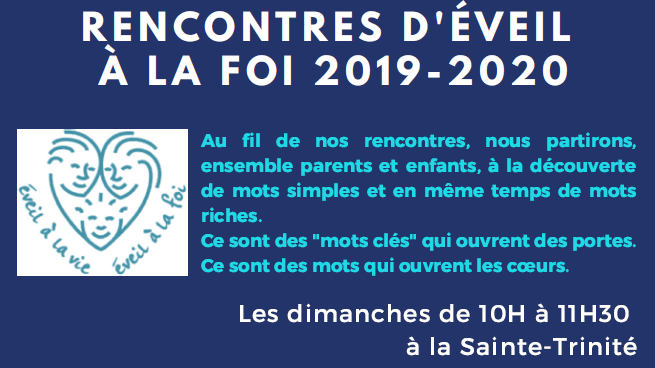 Catéchèse : Eveil à la foi 2019-2020