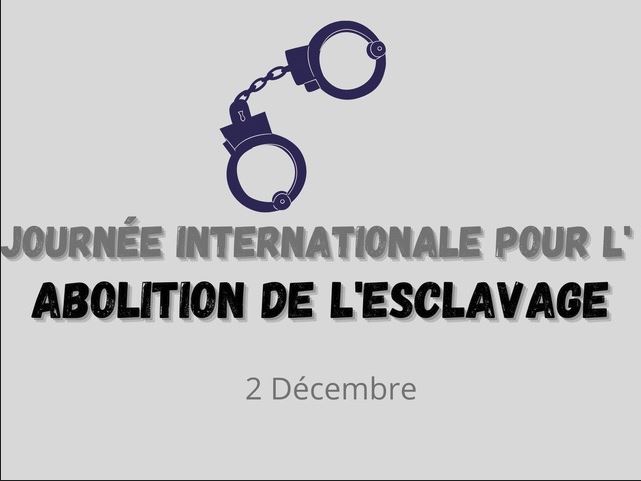 Journée internationale pour l’abolition de l’esclavage contemporain – messe samedi 2 décembre à 18h30