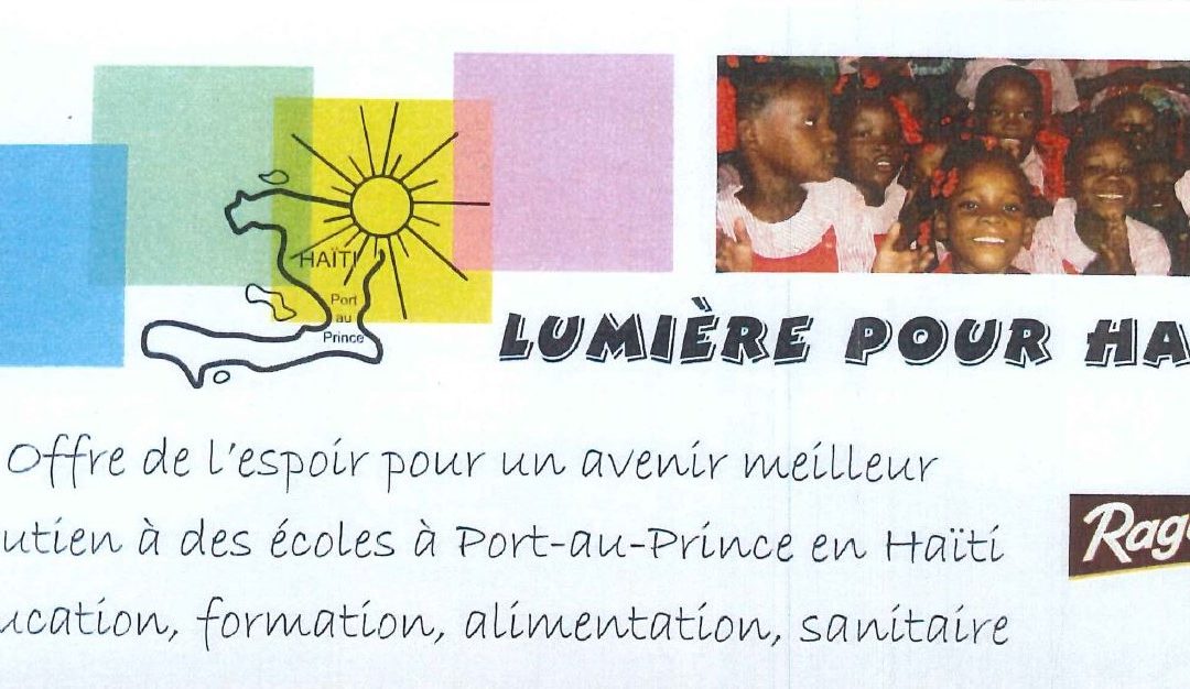Stand association “Lumière pour Haïti” – samedi 15 et dimanche 16 février aux messes dominicales
